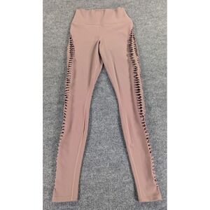 Alo Yoga Interlace High Waist Leggings Dusty Rose Mauve Lattice Cutout XS